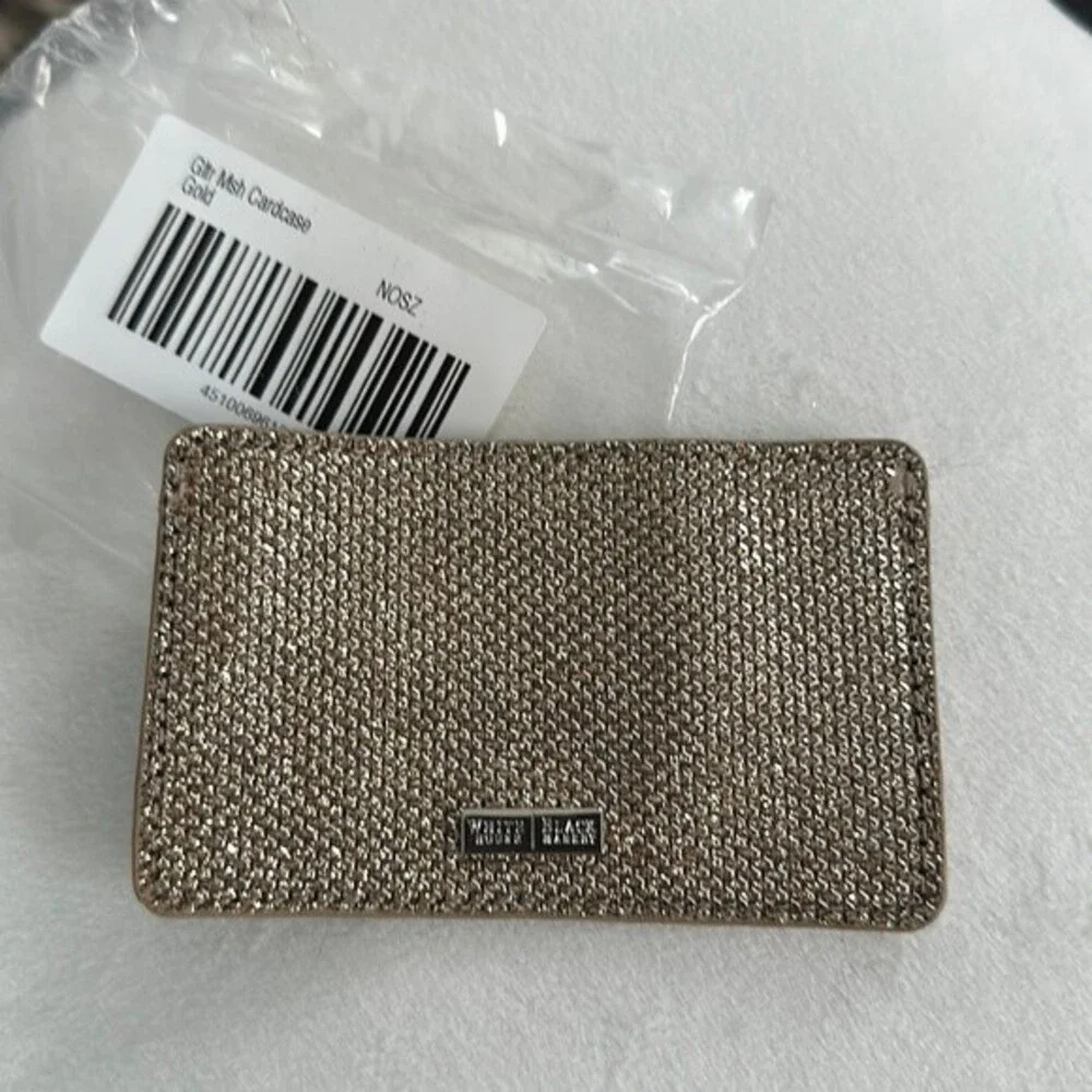 WHBM Glitter Mesh Credit Card Case